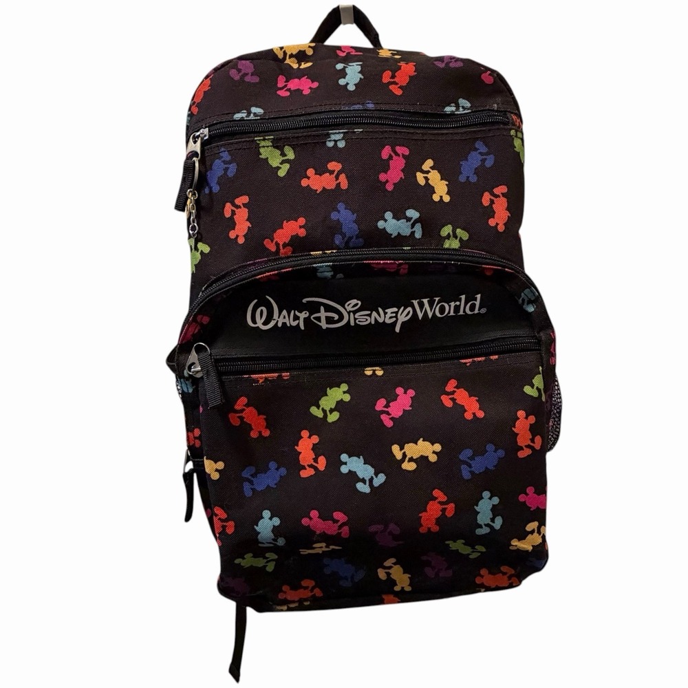Walt Disney World Parks Large Backpack Colorful Mickey Mouse Silhouettes Rainbow